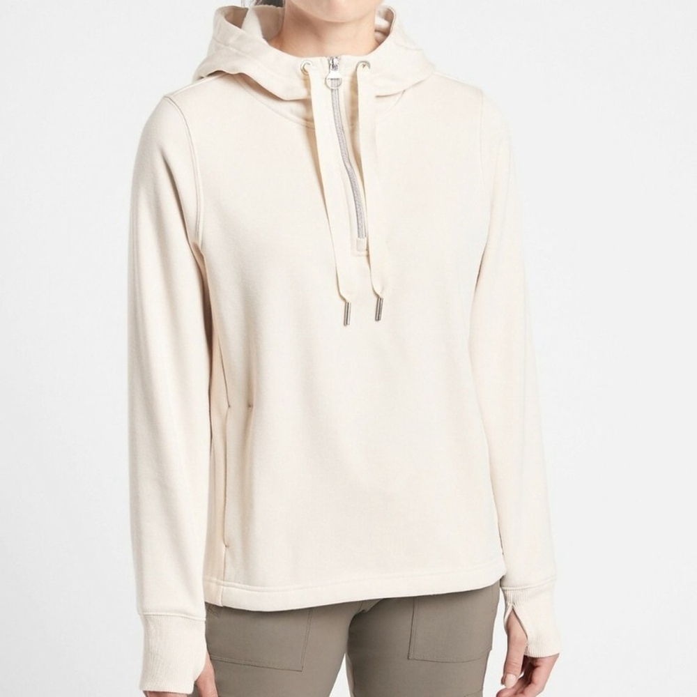 Athleta Cream Hoodie Sweatshirt
